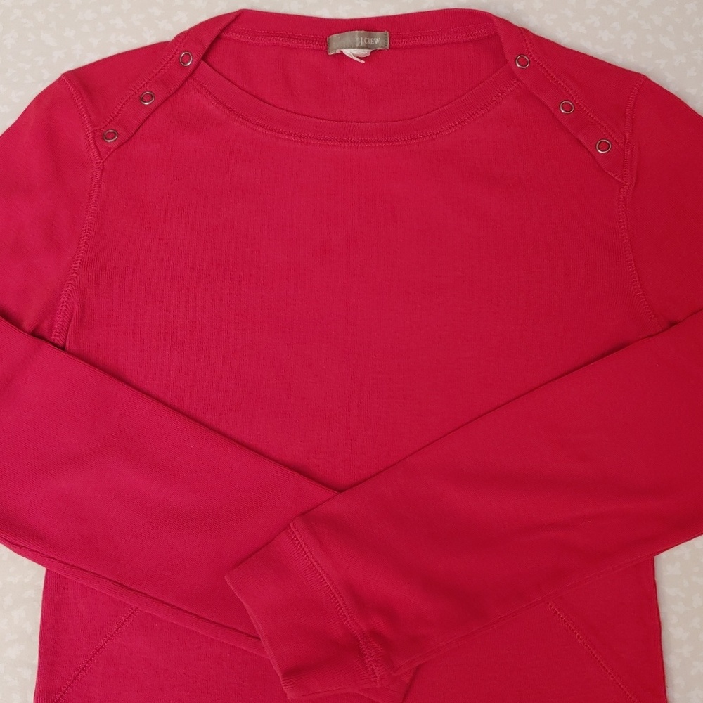 J. Crew Snap Collar Long Sleeve Top Y2K